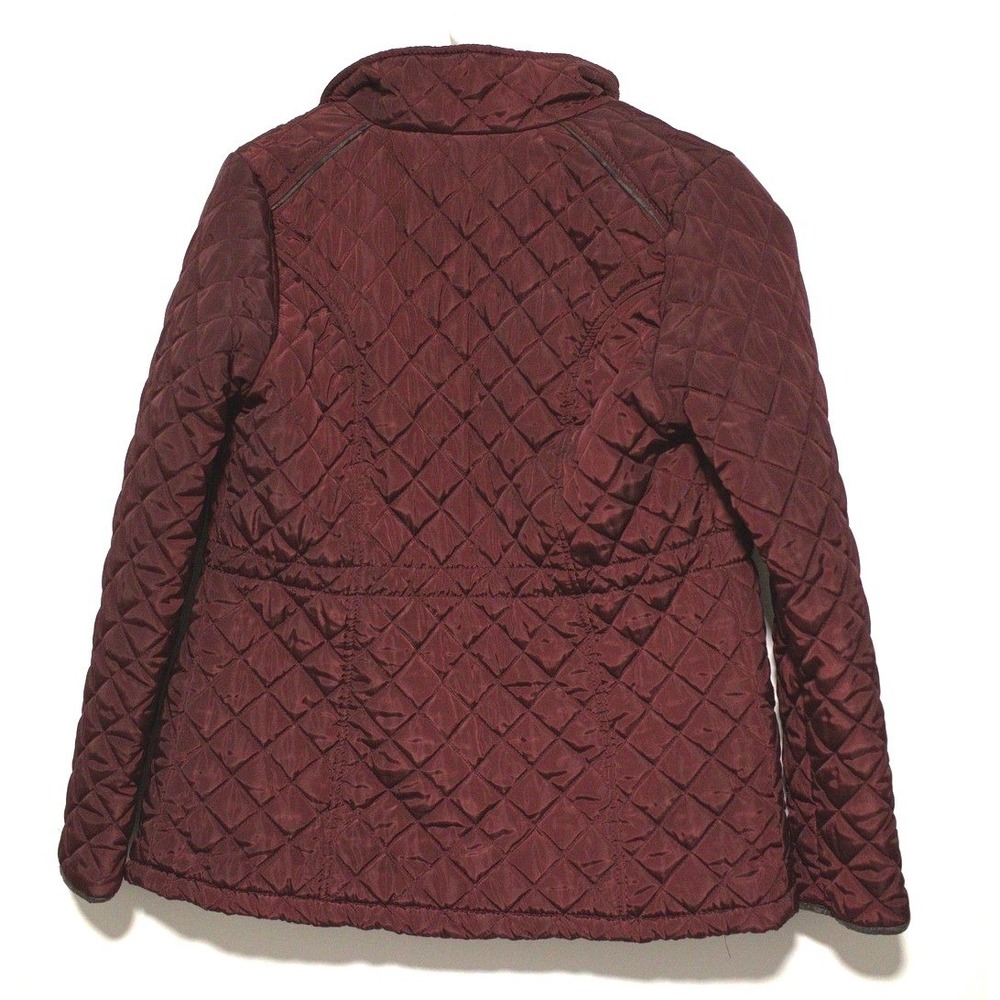 Jason Maxwell Burgundy Quilted Jacket Womens Small Lightweight Barn Coat Wine - Picture 5 of 5